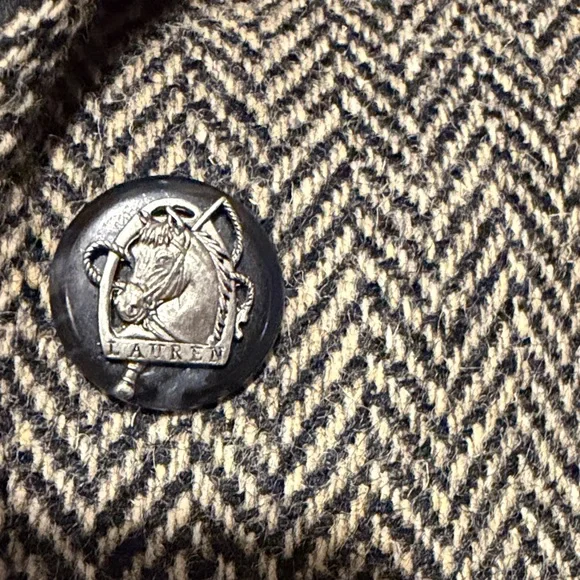 Lauren Ralph Lauren 100% wool Herringbone Tweed Blazer - Picture 6 of 6